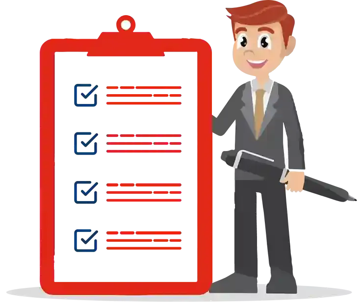 Checklist illustration representing quality and delivery